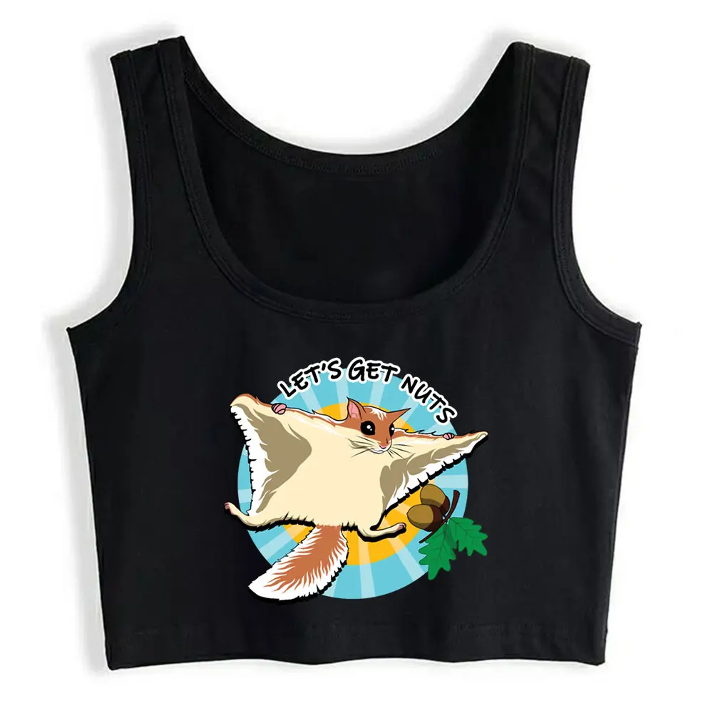 

Boho Crop Top Flying Squirrel Casual Vintage Cotton Y2k Tops Womens Tops blusas mujer de moda 2021 verano Gym Tank Top Women