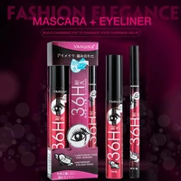 2pcsset mascaraeyeliner quick drying waterproof lasting black thick curling false eyelashes extension mascara eye makeup tslm2