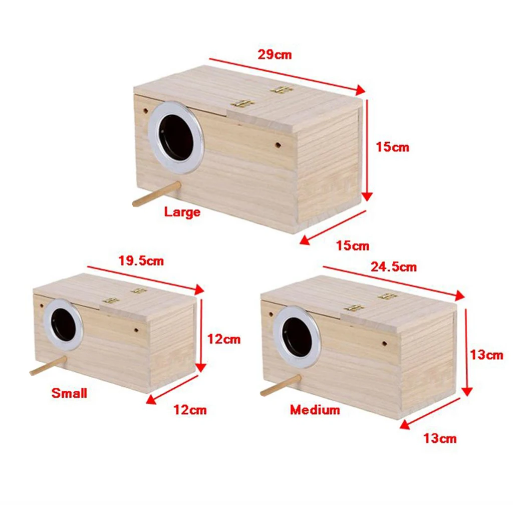 

Wooden Bird Cage Breeding Box Nesting Boxes Hatching Cage for Parakeet Budgies Cocktail Finch Lovebird Parrot Bird Box Birdhouse