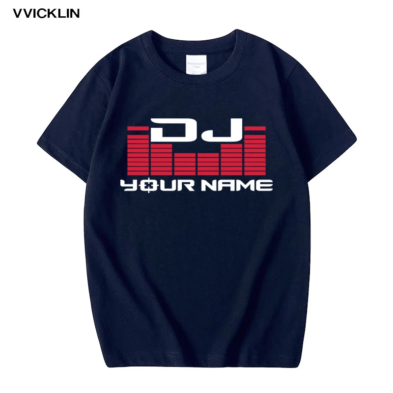 DJ ваше имя для мужчин обычай печать футболка Camiseta Hombre в стиле хип-хоп