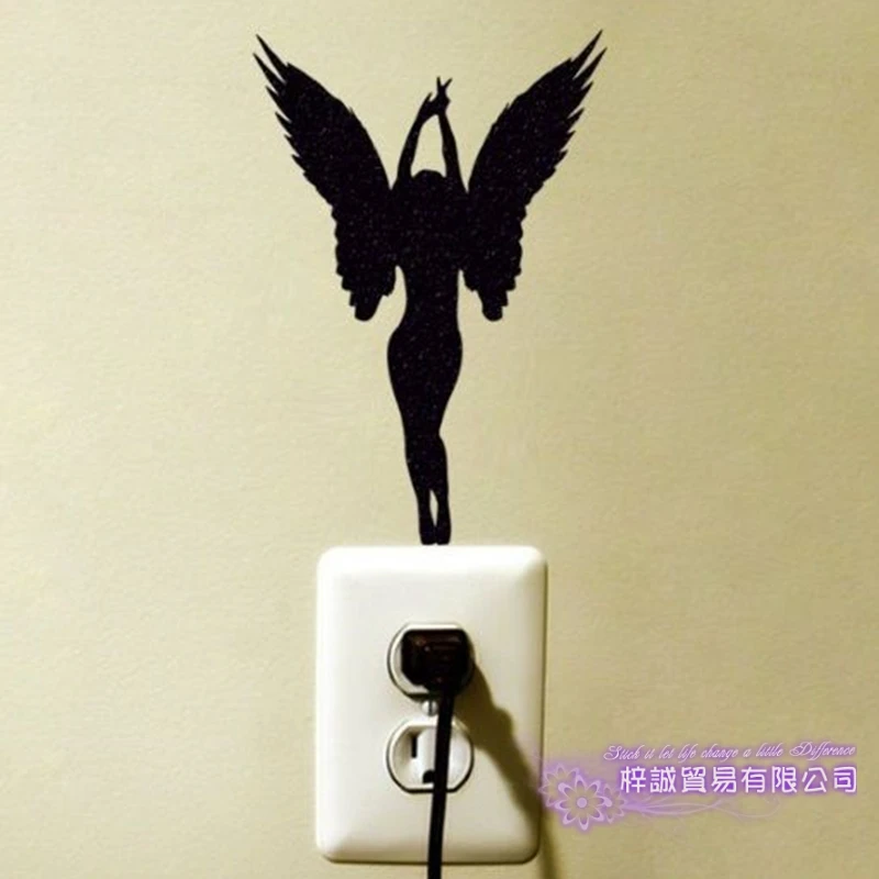 Крылья Ангела Забавный переключатель Стикеры мощность наклейка плакаты