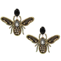 temperament handmade insect bee earrings for women delicate animal crystal earrings jewelry brincos wholesale