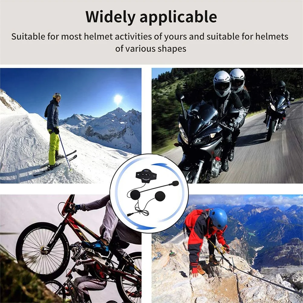 

Motorcycle Bluetooth 5.0 Helmet intercom Wireless hands-free telephone call Kit Stereo Anti-interference Interphone Music Player