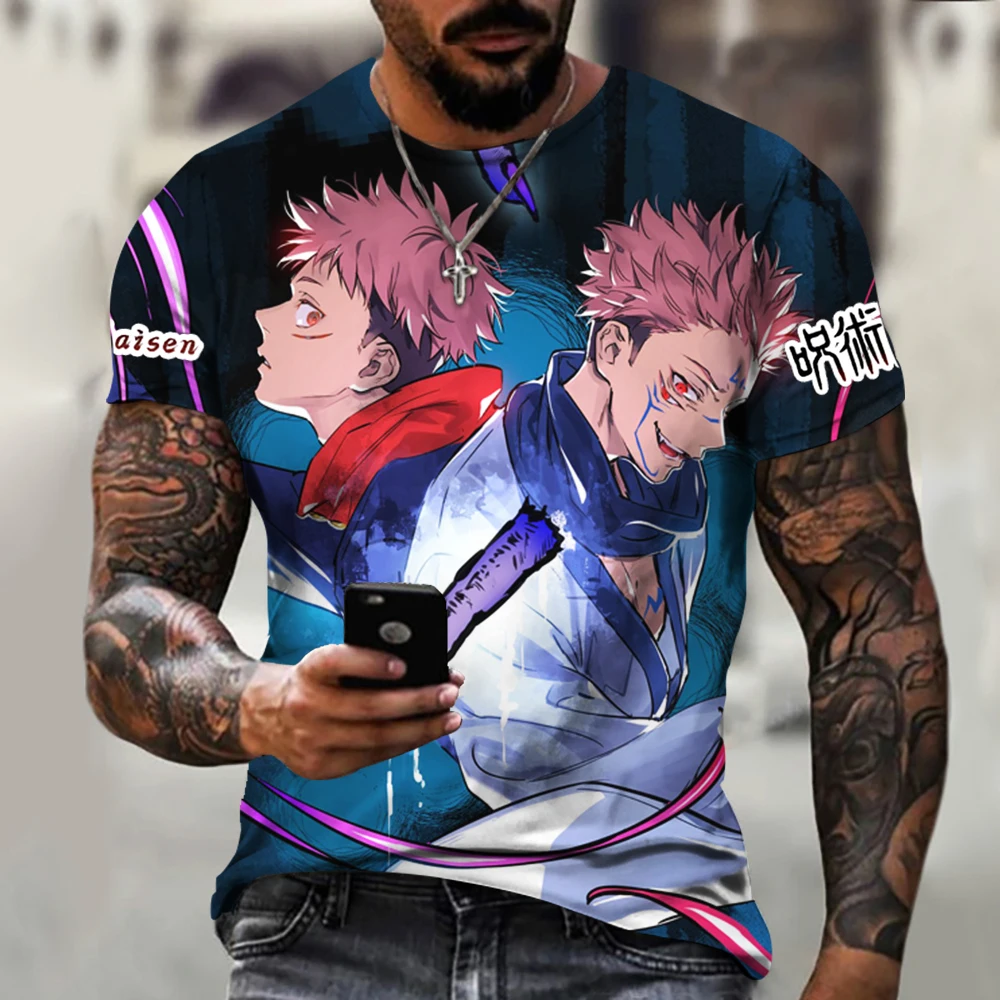 

3D Print T Shirt For Men Manga Jujutsu Kaisen Itadori Yuji Crew Neck Women Child Streetwear Hip Hop Soft Asian Size All-Match