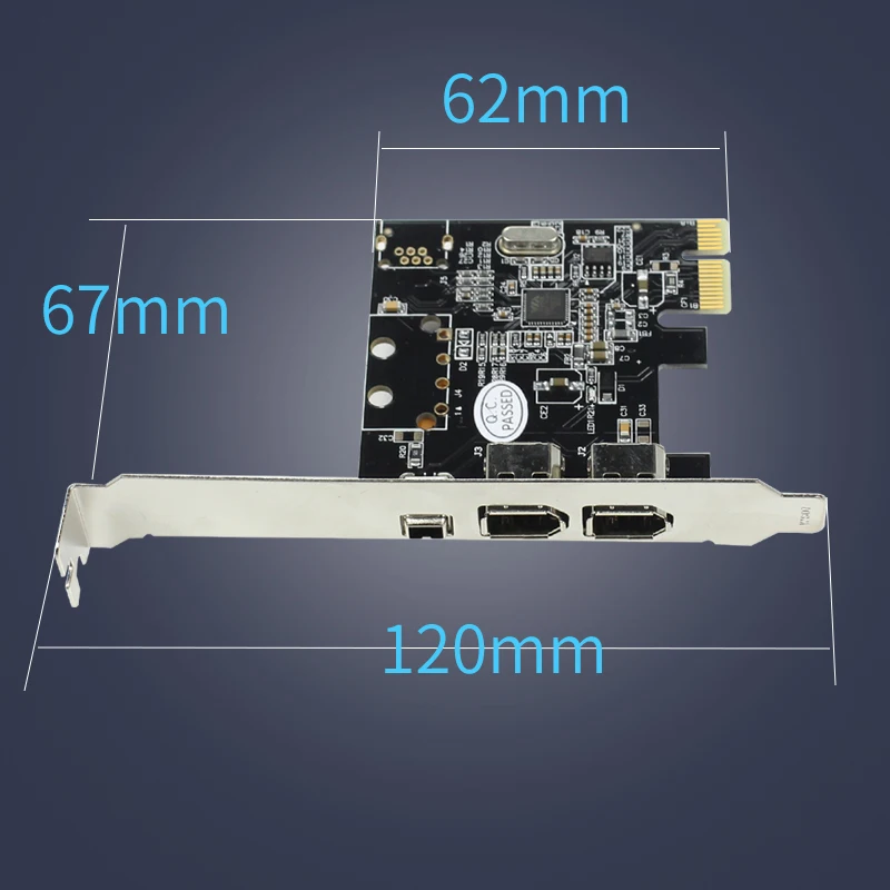 Компьютерная PCIe Combo 3 порта 1394A 1x 4Pin 2x 6Pin Плата расширения PCI E к IEEE 1394 контроллер