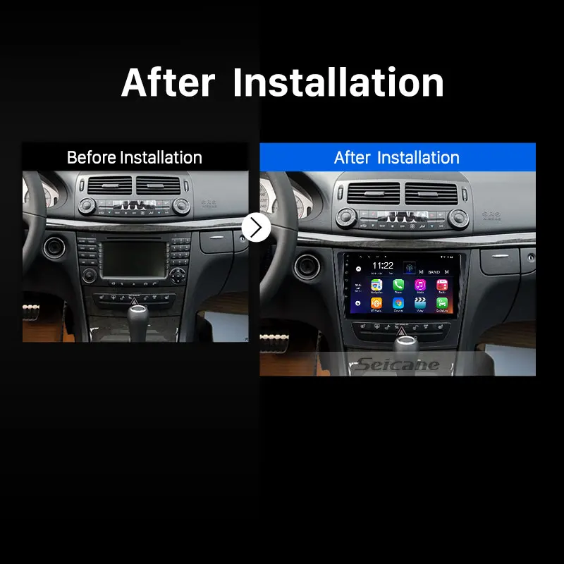 

Seicane Android 10 2DIN Car Head Unit Radio Audio GPS Multimedia Player For 2001-2009 Mercedes Benz E-Class W211 CLS CLASS C219