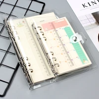 a5a6 transparent pvc loose leaf binder notebook with 45 sheets refills note book journal planner office stationery supplies