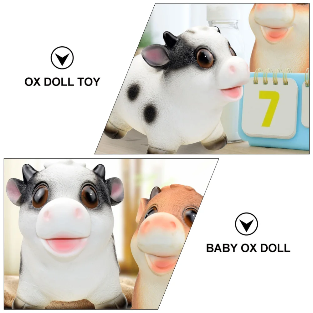 

1Pc Ox Shaped Doll Baby Ox Shaped Household Furnishing Adornment (White)
