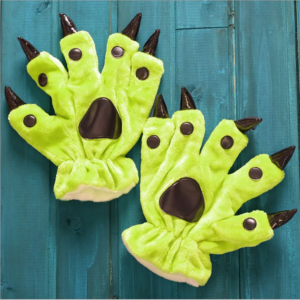 Детские перчатки для косплея милые с мультяшной лапой плюшевые теплые когти