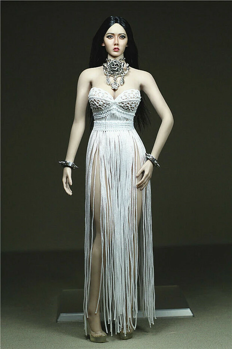 

1/6 Long skirt style necklace bracelet accessory ladies clothes suit fit 12 inch big breast action female body