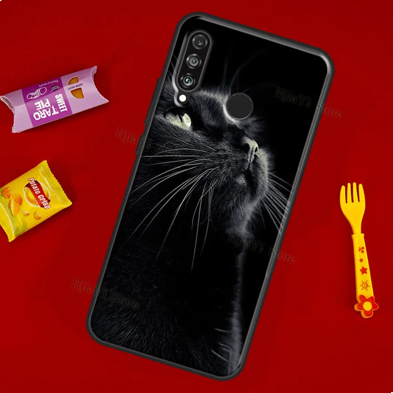Black Cat Staring Eyes Case For Huawei P20 P40 P30 Pro Mate 20 Lite Nova 5T P Smart 2019 2021 Honor 50 8X 9X 10i images - 6