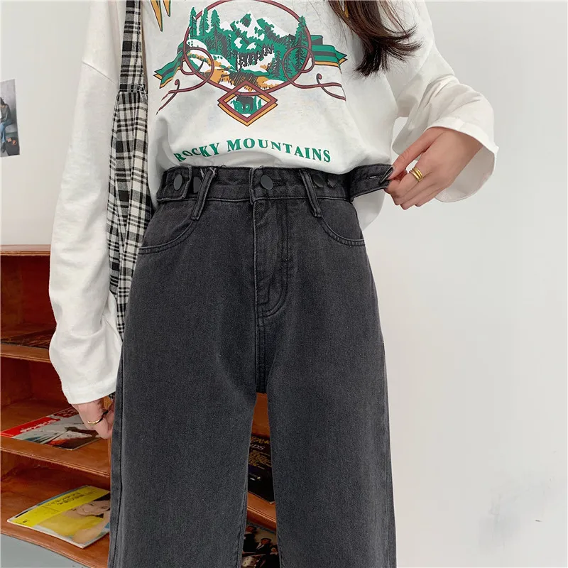 

Jeans Women Straight High Waist Spring Autumn Korean Retro All-match Womens Trouser Fashion Street Wear Leisure Stylish Students