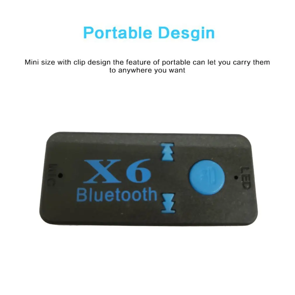 

Car Handsfree Call Music Adapter X6 Audio Receiver Car Audio Adapter Pluggable Tf Card Portable Walkman