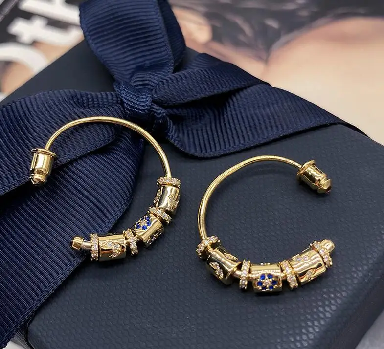 Красочные многокольцевые Переводные кольца C-образные серьги радужные блестящие