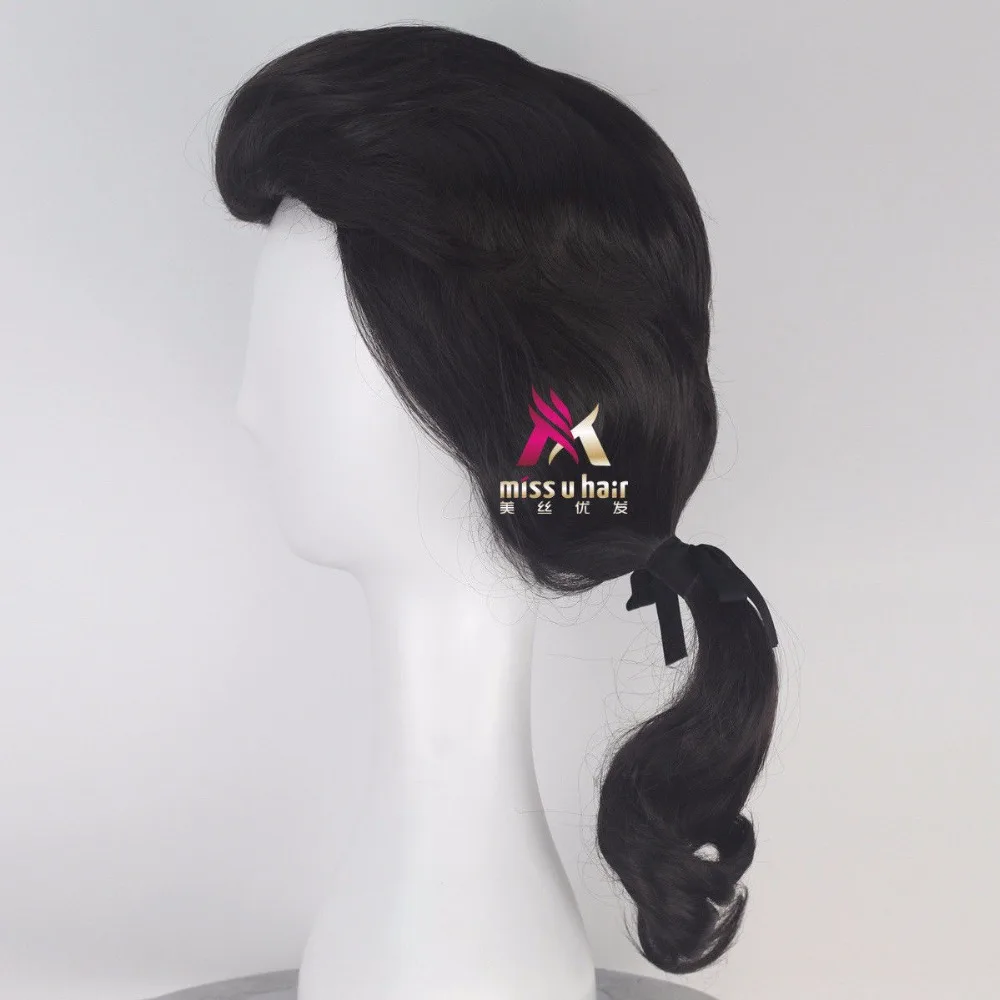 Парик Красавица и Чудовище принц Гастон черный короткий парик косплей Хэллоуин