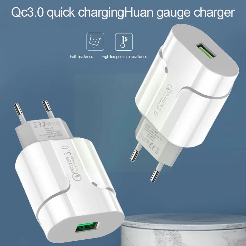 

3A Quick Charge 3.0 USB Charger EU Wall Mobile Phone Charger QC3.0 Samsung Smartphones For All Charging Adapter For iPhone E9R2