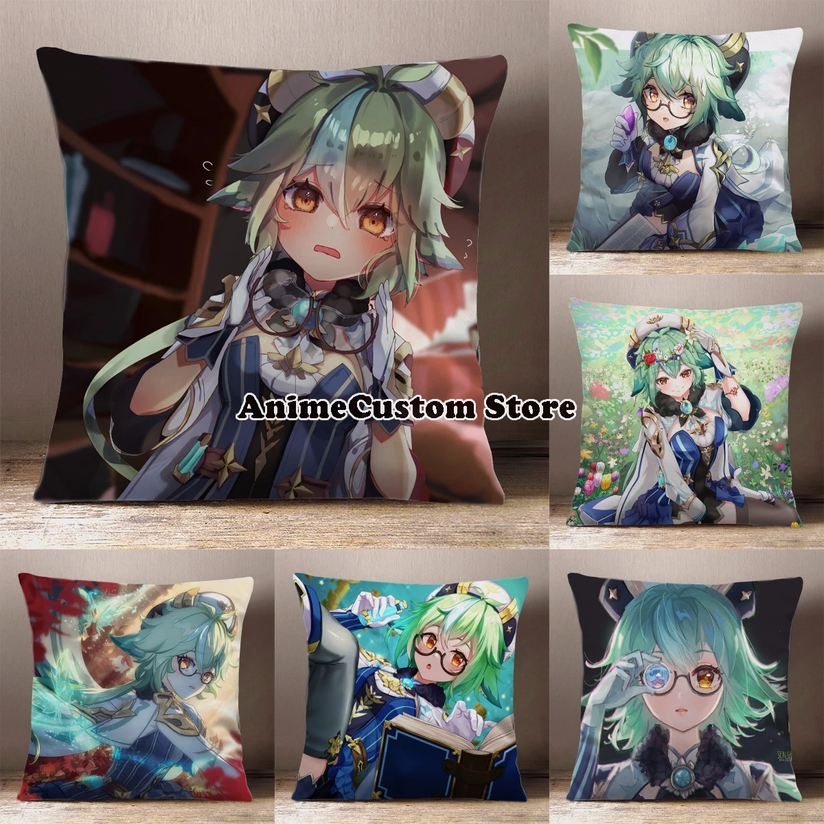 

Игровая ударная акуроза Genshin, мультяшная квадратная Подушка Siesta Dakimakura Safa, подушка на спину, подарки для косплея