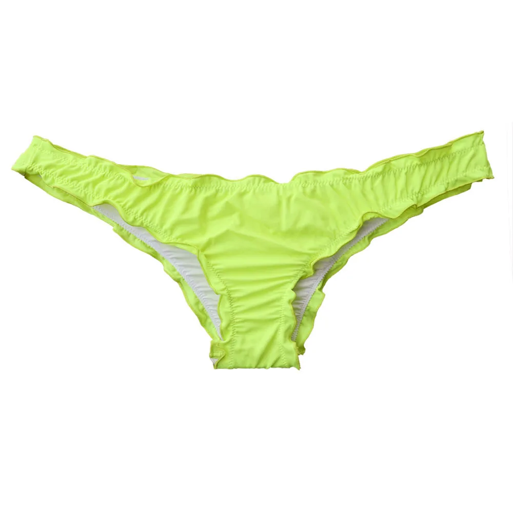 

Women Yellow Bikini Bottoms 2020 Sexy girl Swimwear Biquini Bikinis Brazilian Bikini Low Waist Bottom Bandage Swimming Trunks