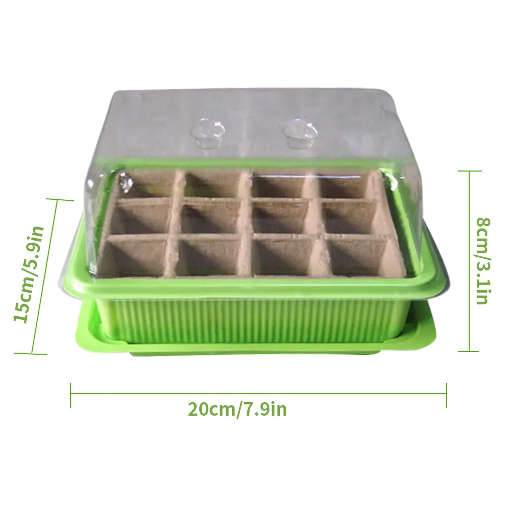 

Mini Greenhouse Propagation Modiform Plug Plant Seed Tray Seed Starter Box with 12 Holes for Greenhouse Indoor Outdoor 6PCS