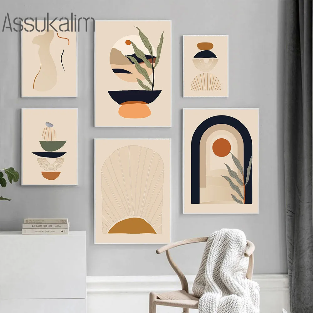 

Boho Poster Sun Landscape Wall Art Canvas Print Painting Abstract Art Prints Nordic Wall Pictures For Living Room Decoration
