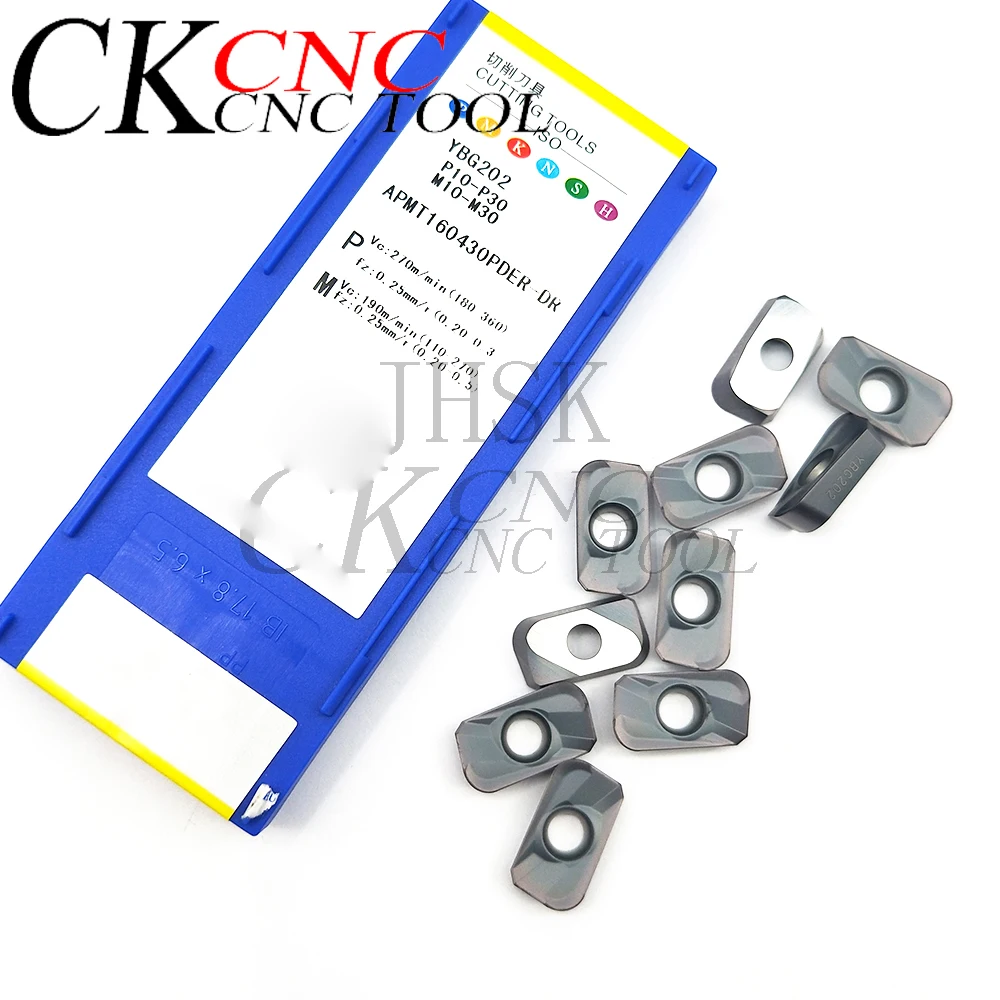 

10PCS APMT160430PDER-DR YBG202 carbide insert CNC lathe milling inserts APMT160430 milling cutters tools for Steel and stainless