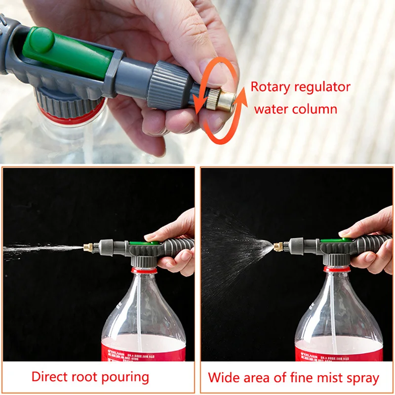 

Adjustable Manual Sprayer High Pressure Air Pump Drink Bottle Spray Tools Atomizing Sprinkler Head Nozzle Garden Watering Tool