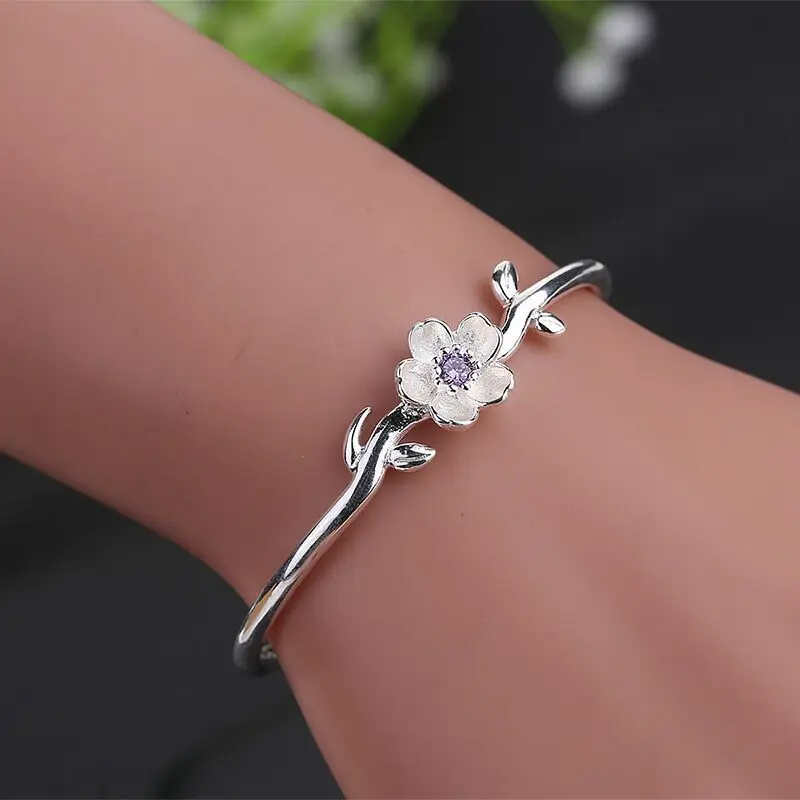  bracelet zircon female cherry blossom jewelry gift | Украшения и аксессуары