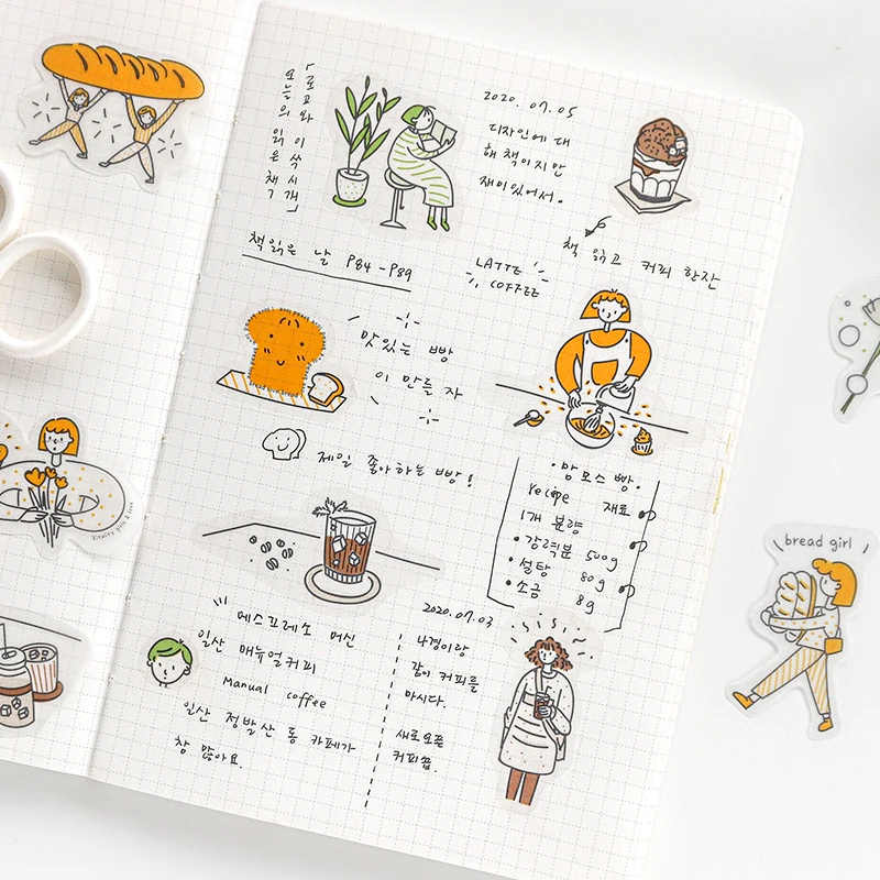 

30pcs/pack Cute Stickers Decorative Stickers for Journal School Stationery Japanese Diary Stickers kawaii Stationery