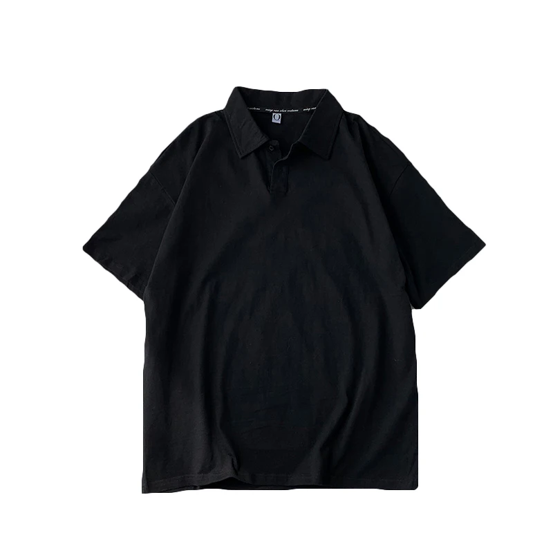 

Summer Solid Color POLO Shirt Men Korean Fashion Loose Casual Square Collar T-shirt Men Harajuku Streetwear Pullover Shirt Men