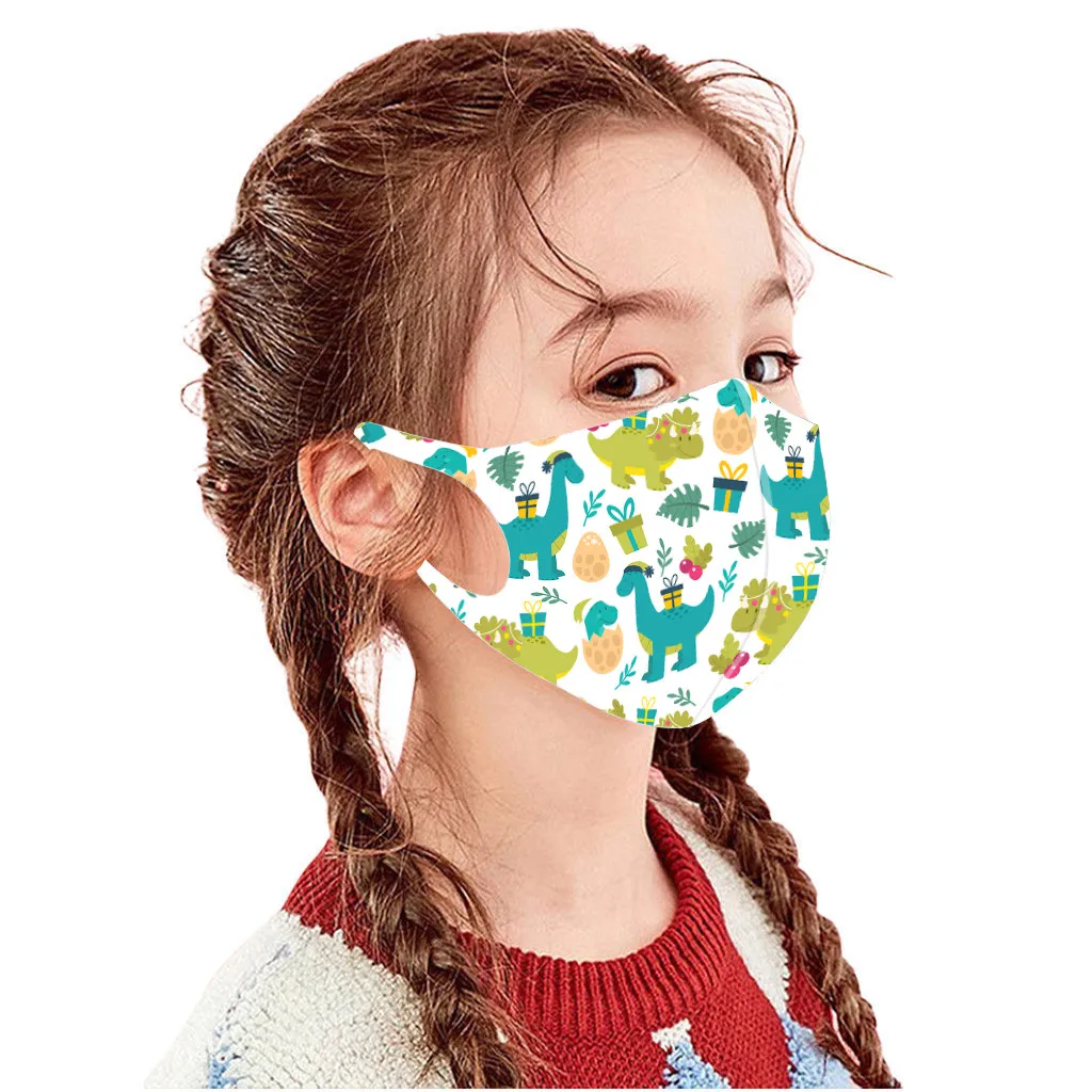 

10PC Christmas Mouth Mask for Children Kids Outdoor Dustproof Foggy Haze Protection Face Mask Washable Earloop Facial Masks
