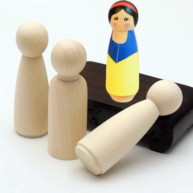 Деревянные окрашенные колышки для кукол клен ручной работы необработанные