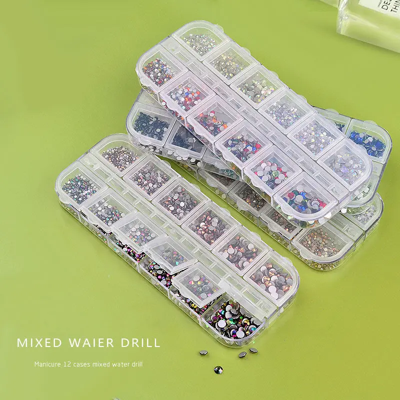 2080 Pcs Nail Glitter Rhinestones Silver Flat Bottom Drill Diamond For UV Polish Mixed Size Rainbow Art Jewelry | Красота и здоровье