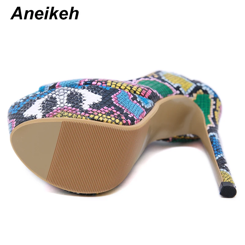Aneikeh/ г. Весенние пикантные туфли-лодочки женские свадебные туфли с открытым носком женские туфли-лодочки в сдержанном стиле туфли-лодочки из флока на высоком каблуке 16,5 см