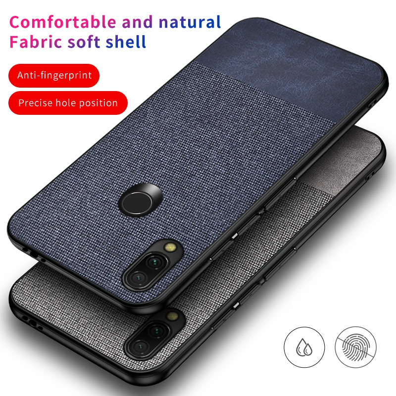 Тканевый кожаный чехол в стиле ретро для Xiaomi Redmi Note 7 Pro тонкий задней панели
