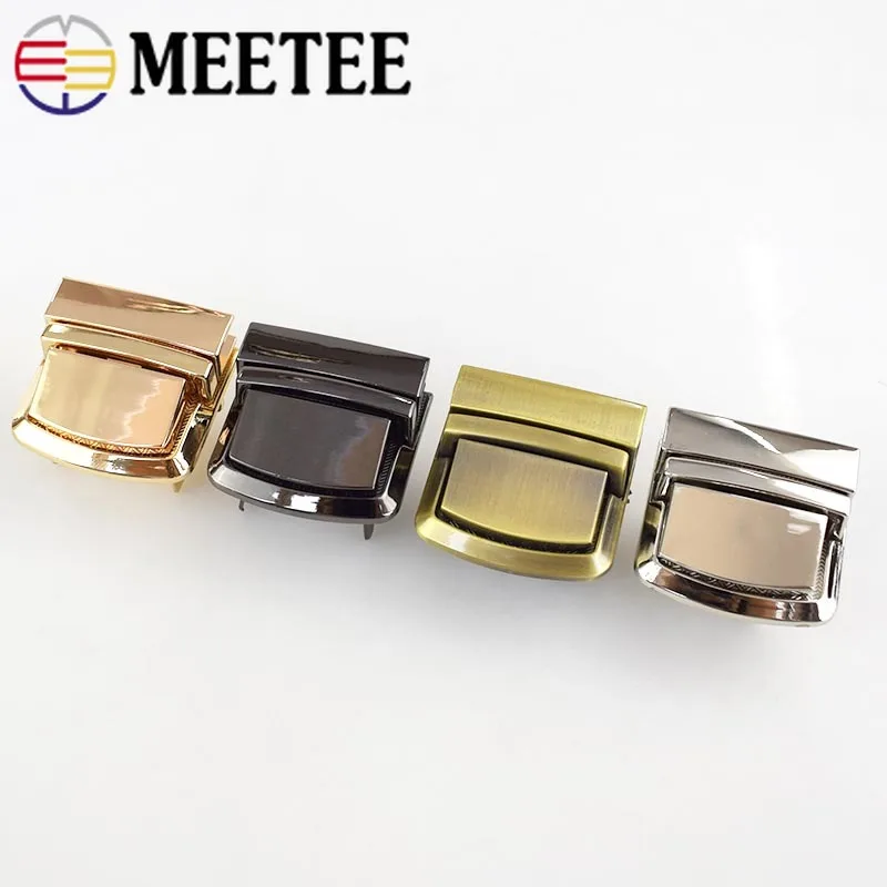 2/4 шт. Meetee металлический мешок оснастки замок застежки для женской сумки застежка-Пряжка DIY кошелек с поворотной замки сумки аксессуары для замены пряжки