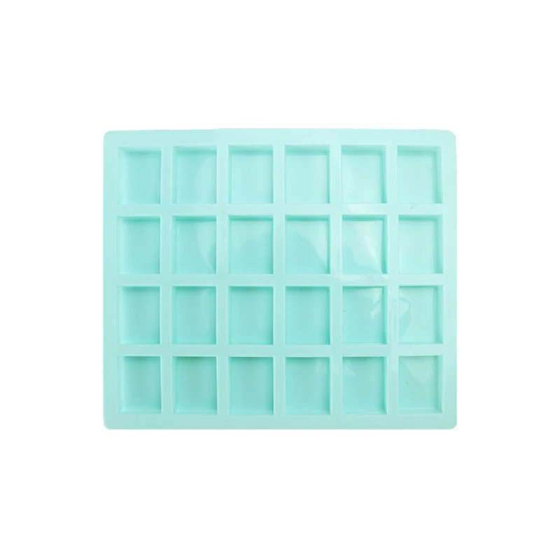 24 Holes Rectangle Ice Cube Mold Chocolate Fondant Silicone Mould Cake Cookie Baking Tray