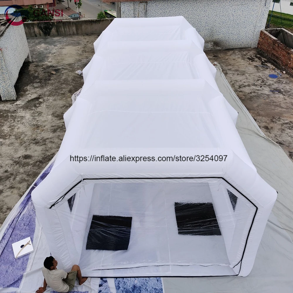 白色インフレータブル噴霧テント携帯インフレータブル車の塗装ブースレンタル用