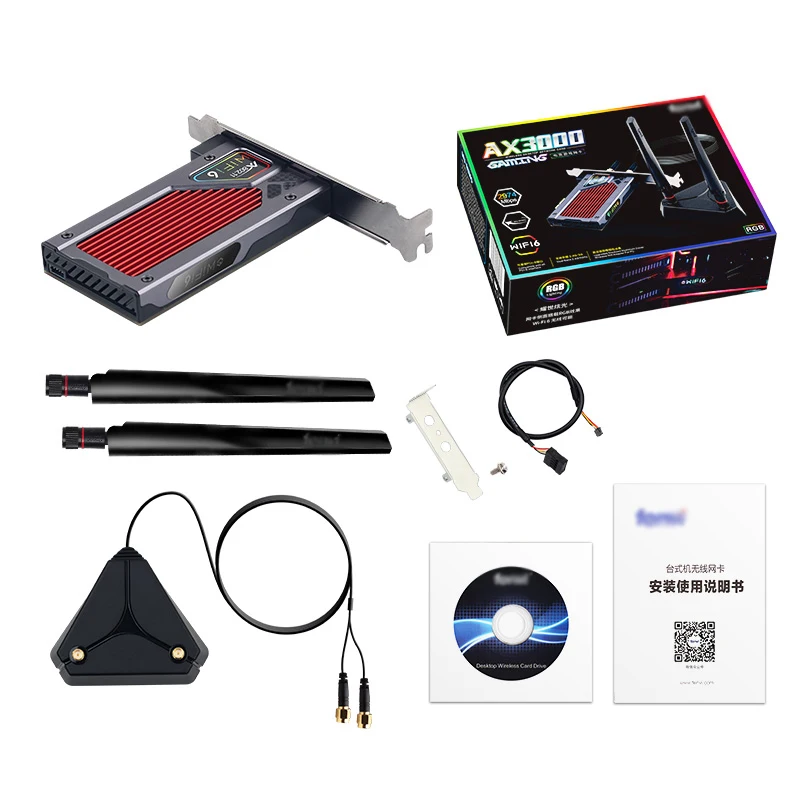Беспроводной адаптер 3000 Мбит/с Wi-Fi 6 pci-e BT 5 1 2 4g/5g 802.11ax rgb dual card game pcie intel ax200 wlan |