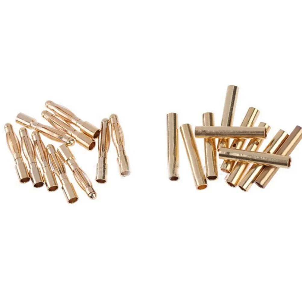 10 pair/lot 2mm Gold Copper Brushless Motor Banana Plug Bullet Connector Plated For ESC Battery | Обустройство дома