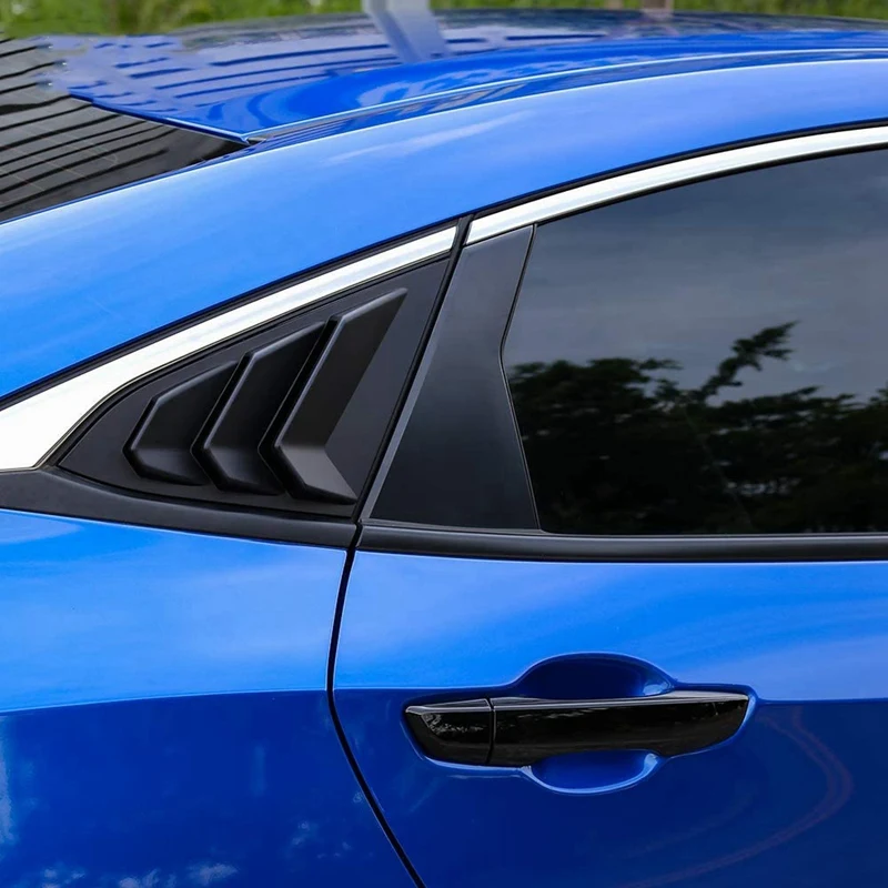 

Window Louver Cover, Rear Louver Frame Vent, Car Window Decoration Rear Windshield Side Vent, for Honda Civic 2016-2020