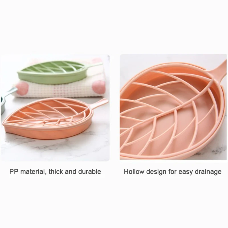 

Leaves Shaped Soap Rack Double Layer Soap Drain Storage Organizer for Bathroom G10