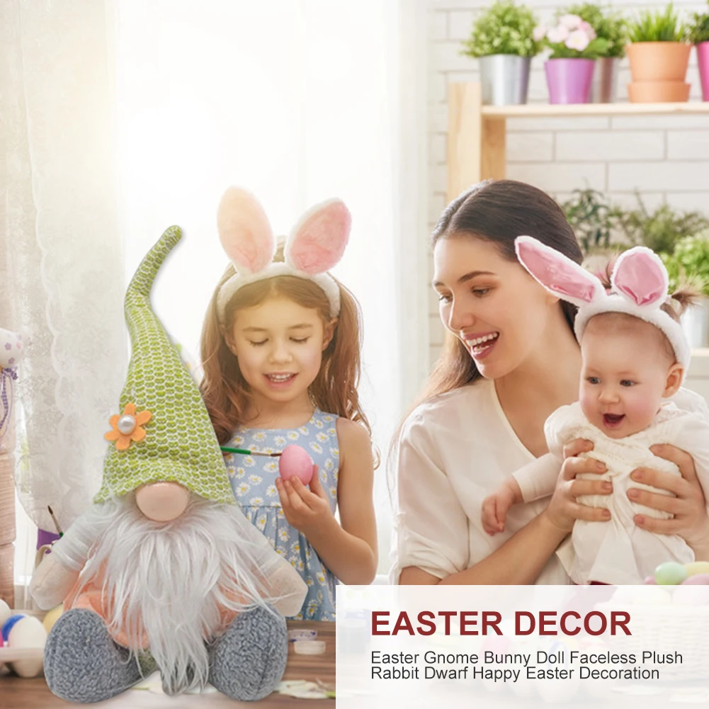 

Easter Bunny Gnome Decoration Easter Faceless Doll Standing Sitting Easter Plush Dwarf Home Party Decorations Kids Toys