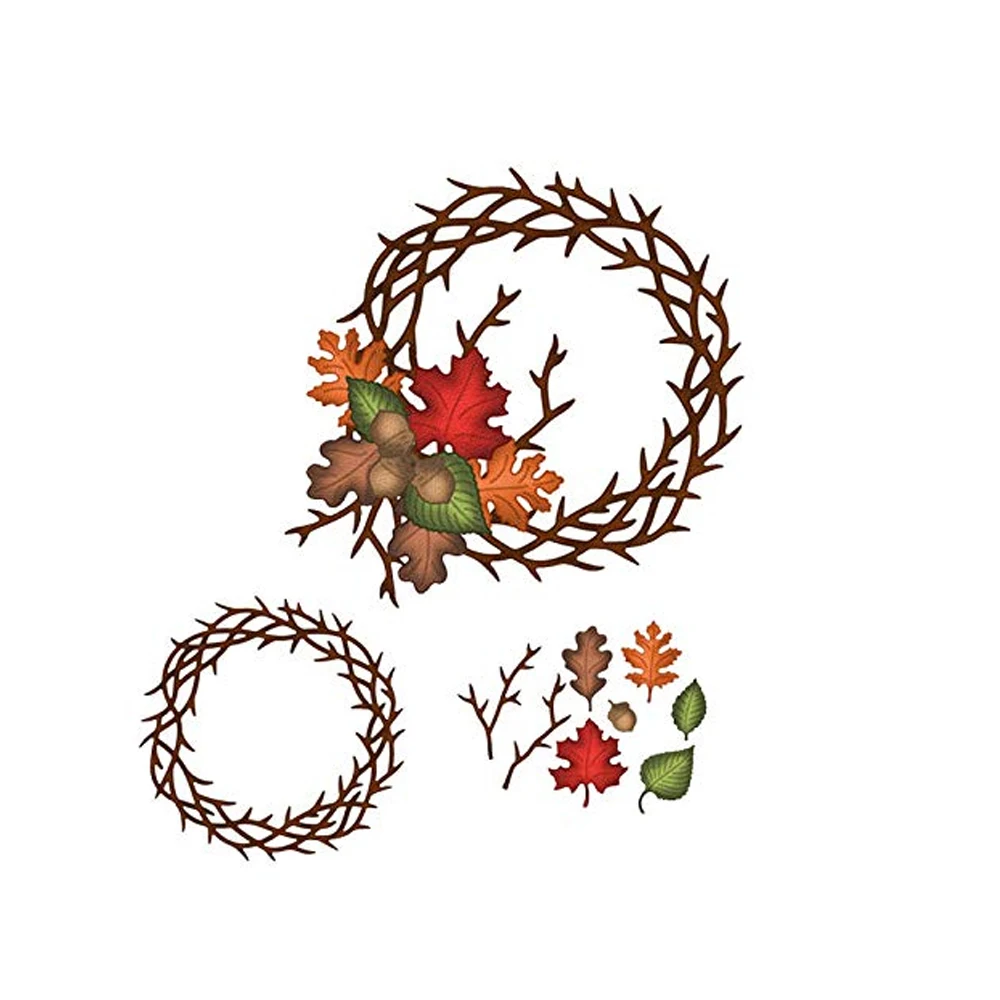 Венок из листьев гемера металлические Вырубные штампы скрапбукинг фотоальбом