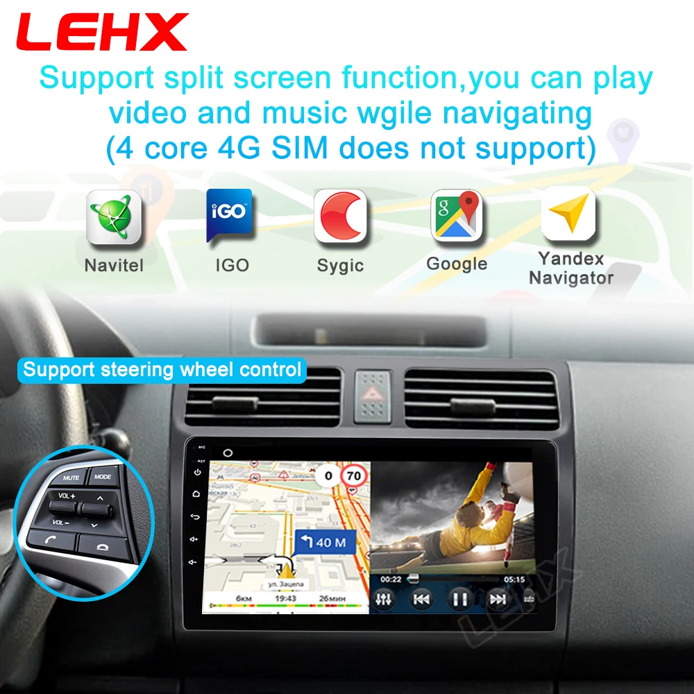 Автомагнитола LEHX 4G DSP Android 9 0 2 Din DVD аудио Rsd мультимедийные видеоплееры с экраном