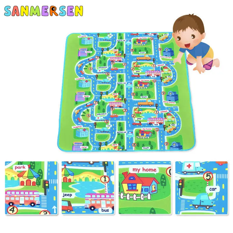 0 5 см толстый мультяшный городской дорожный детский коврик для ползания лазания
