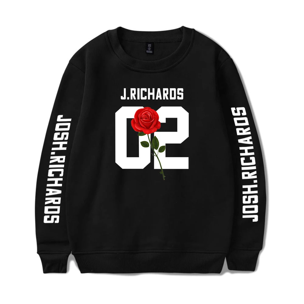 

Josh Richards Spring Round Neck Hoodie Letter Pattern Printing Comfortable Harajuku Style Cotton Hoodie Unisex O-Neck Hoodie Top