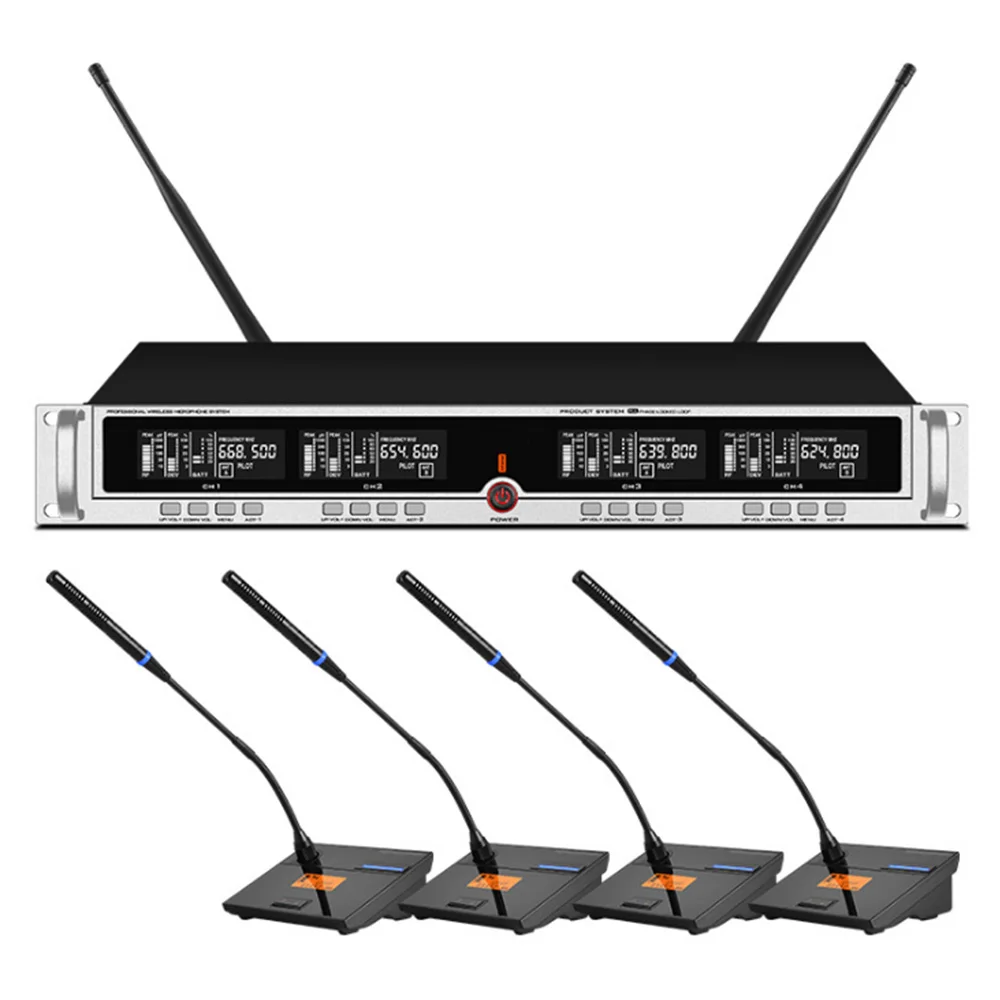 Профессиональный UHF беспроводной микрофон 2 петличный ручной для KTV сценический |