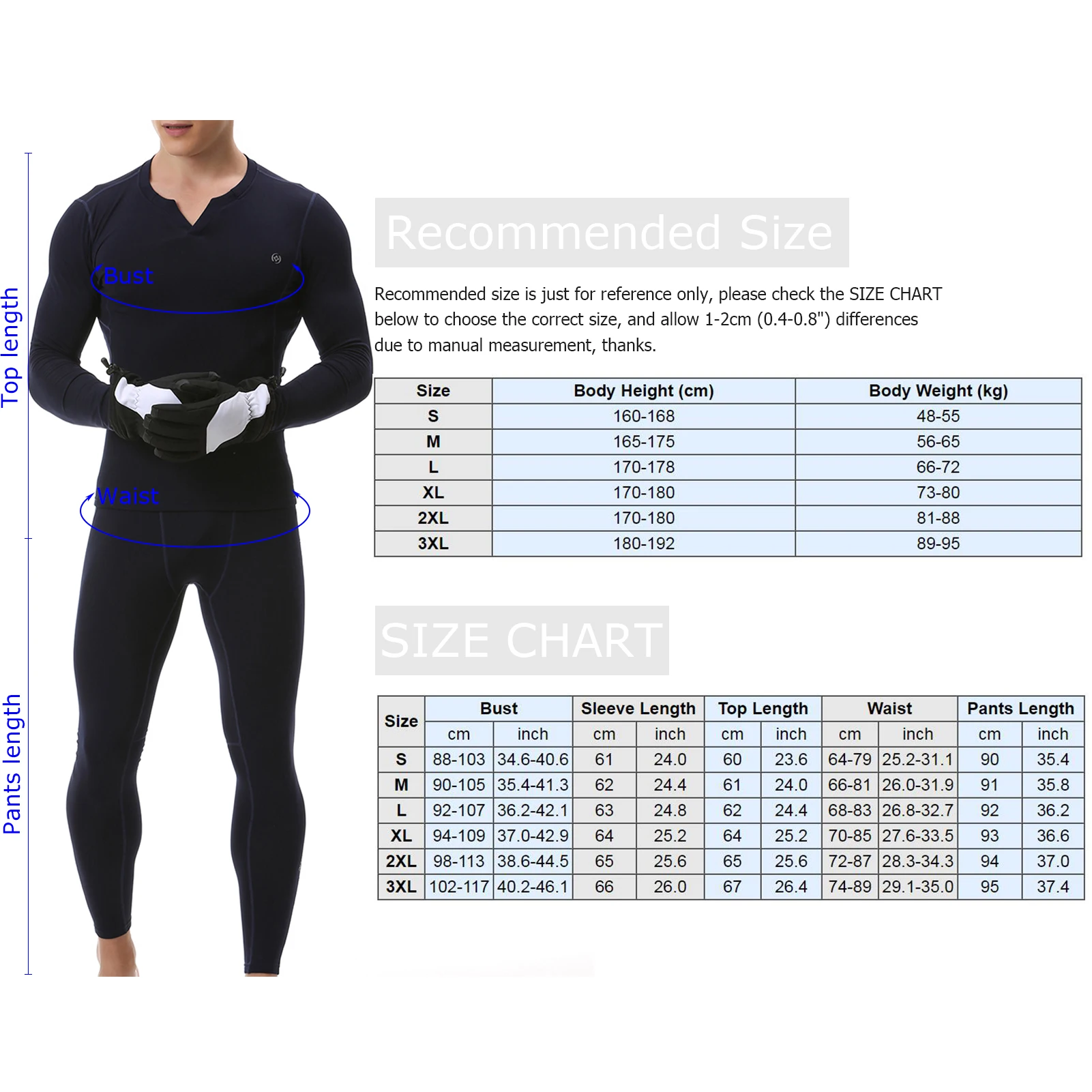 

2PCS Set Men Thermal Underwear Winter Fleece Lining Thick Warm V Neck Long Sleeve Top Pants Long Johns Sets