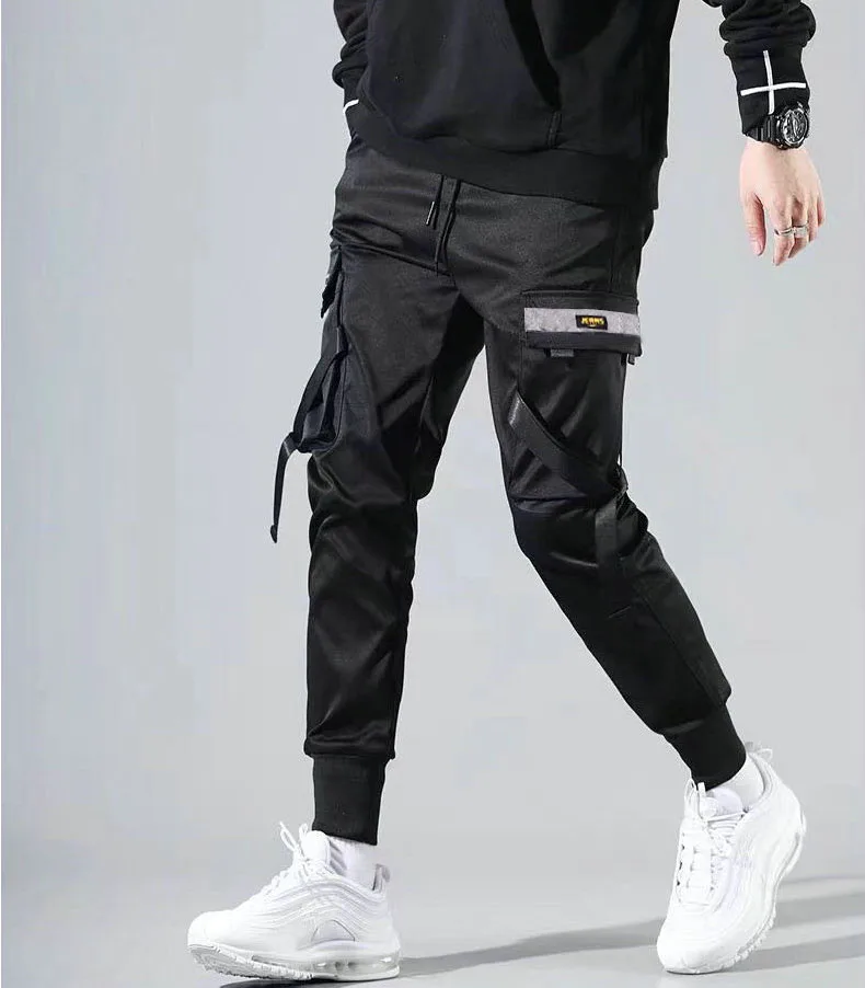 

Black Hip Hop Cargo Pants Men Streetwear Fashion Cotton Joggers Sweatpants Casual Harem Trousers Summer Harajuku Men Clothing