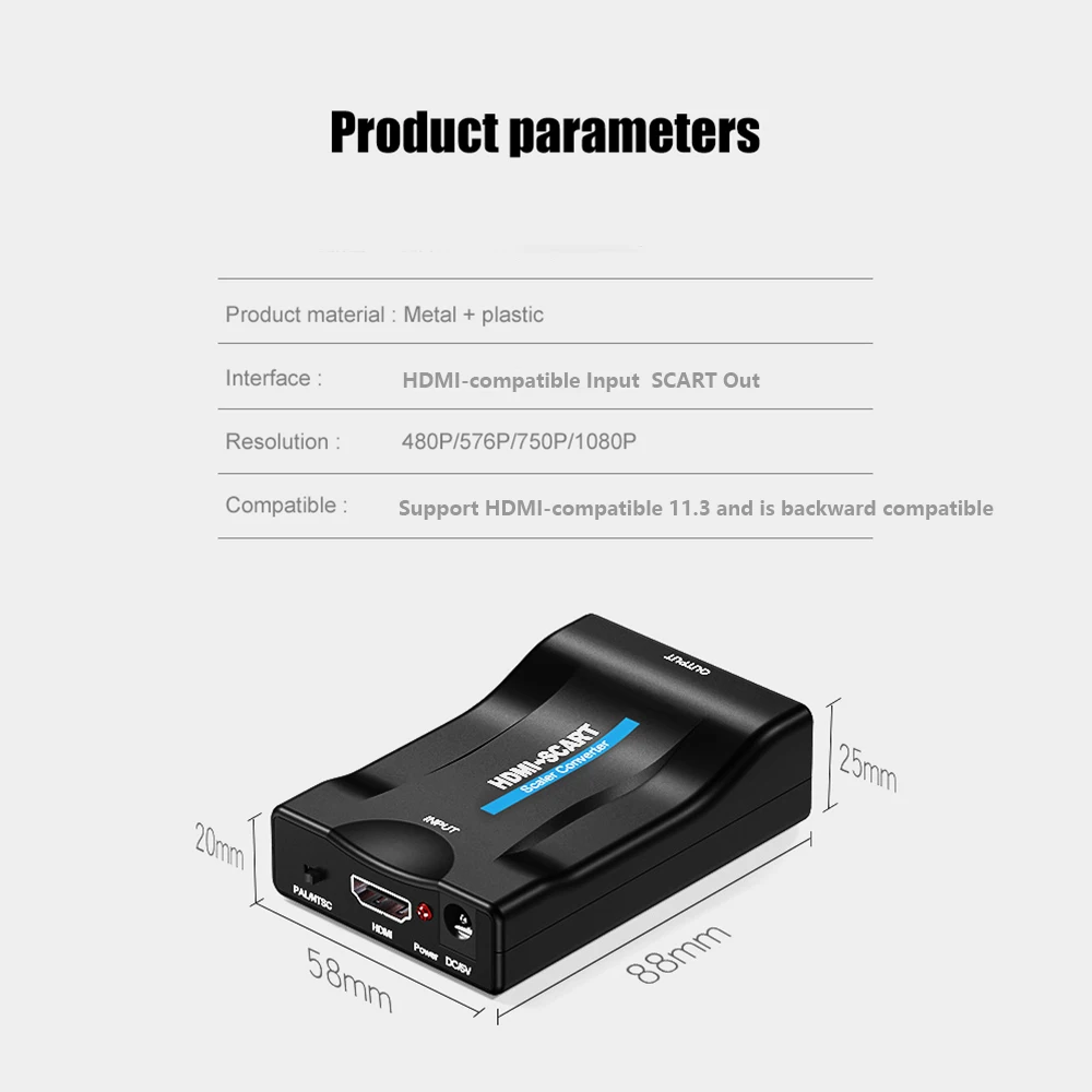 VAORLO 1080P HDMI-совместимый для SCART Видео Аудио высококлассный преобразователь AV
